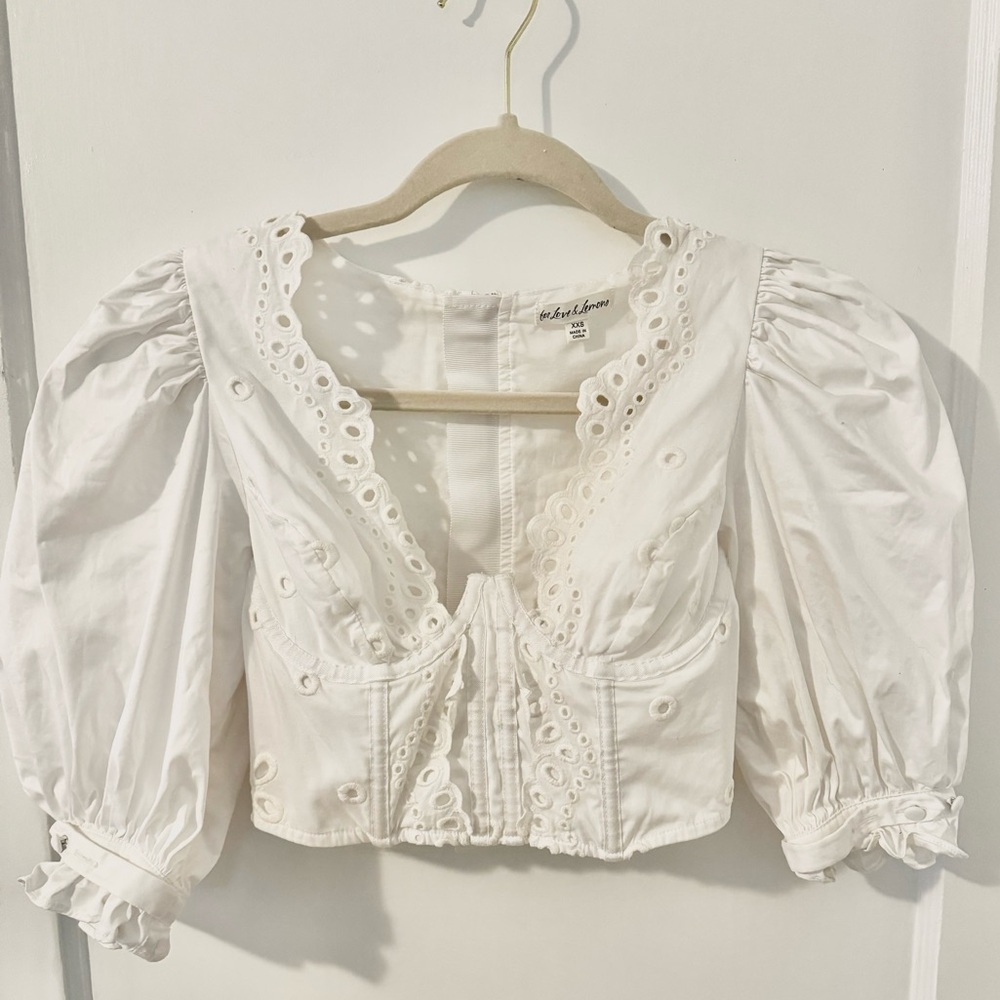 For Love and Lemons SERENA CROP TOP xxs